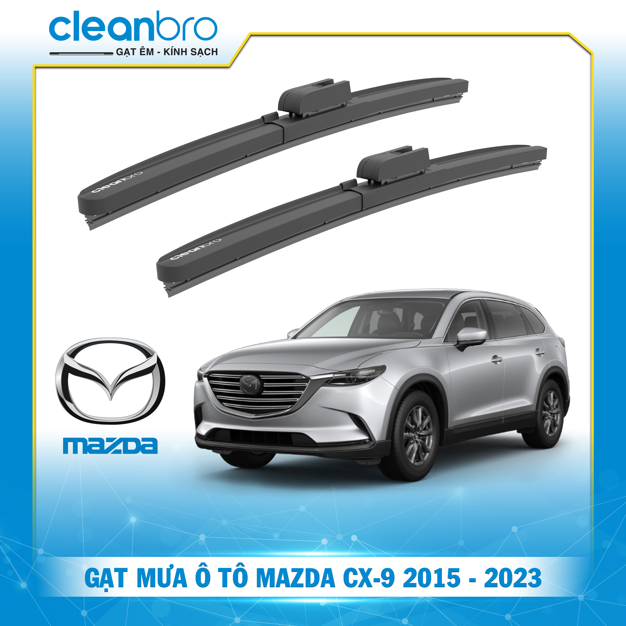 Gạt mưa ô tô hiệu ứng lá sen Mazda CX-9 [2015-2023+]